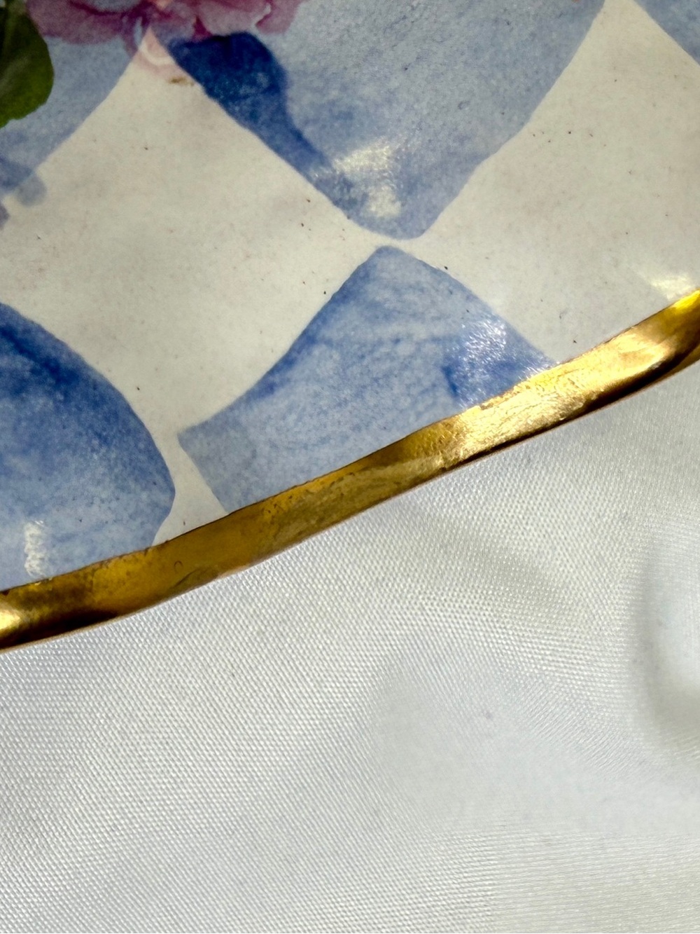 MACKENZIE-CHILDS Honeymoon Blue Morning Glory Dinner Plate Fluted Edge 11” x 2 - Picture 10 of 12